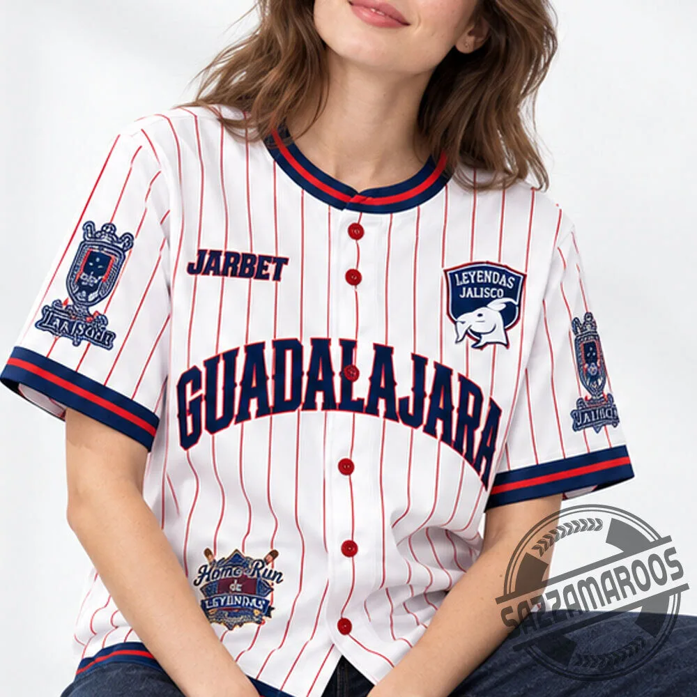 Guadalajara Leyendas de Jalisco Home Run White Pinstripe Baseball Jersey Shirt 5 Guadalajara Leyendas de Jalisco Home Run White Pinstripe Baseball Jersey Shirt