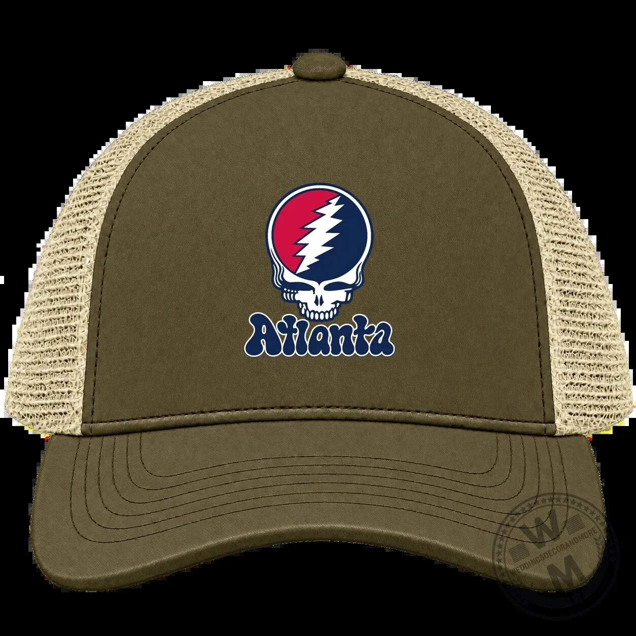 Atlanta Baseball Grateful Dead Stealie Skull Trucker Hat 4 Atlanta Baseball Grateful Dead Stealie Skull Trucker Hat