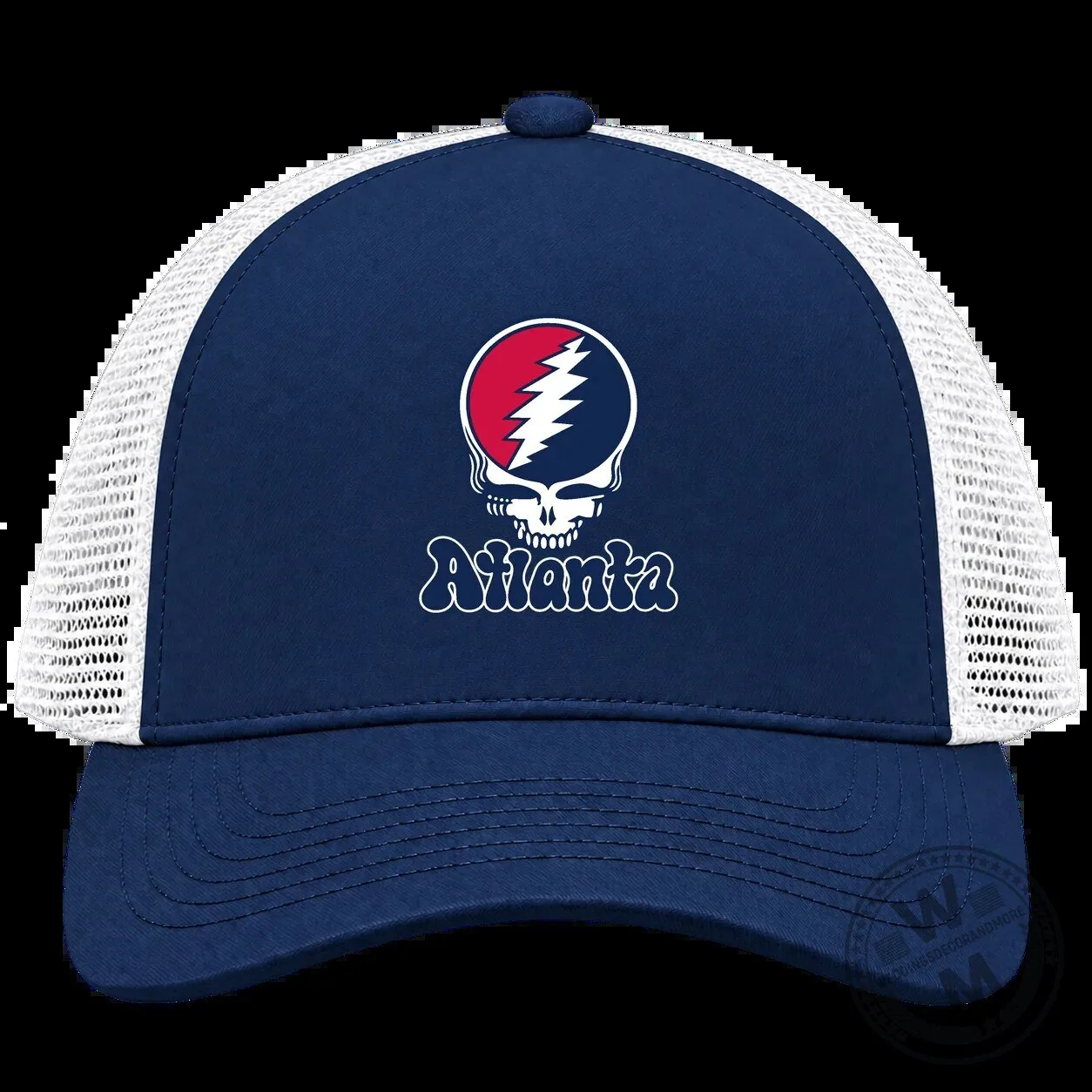 Atlanta Baseball Grateful Dead Stealie Skull Trucker Hat 7 Atlanta Baseball Grateful Dead Stealie Skull Trucker Hat