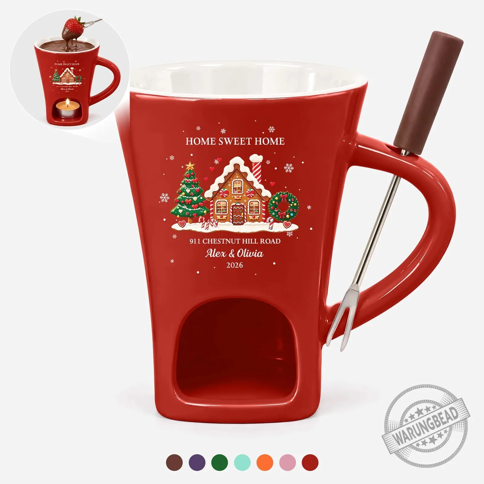 Personalized First Christmas At Home Sweet Home Gingerbread House Fondue Mug