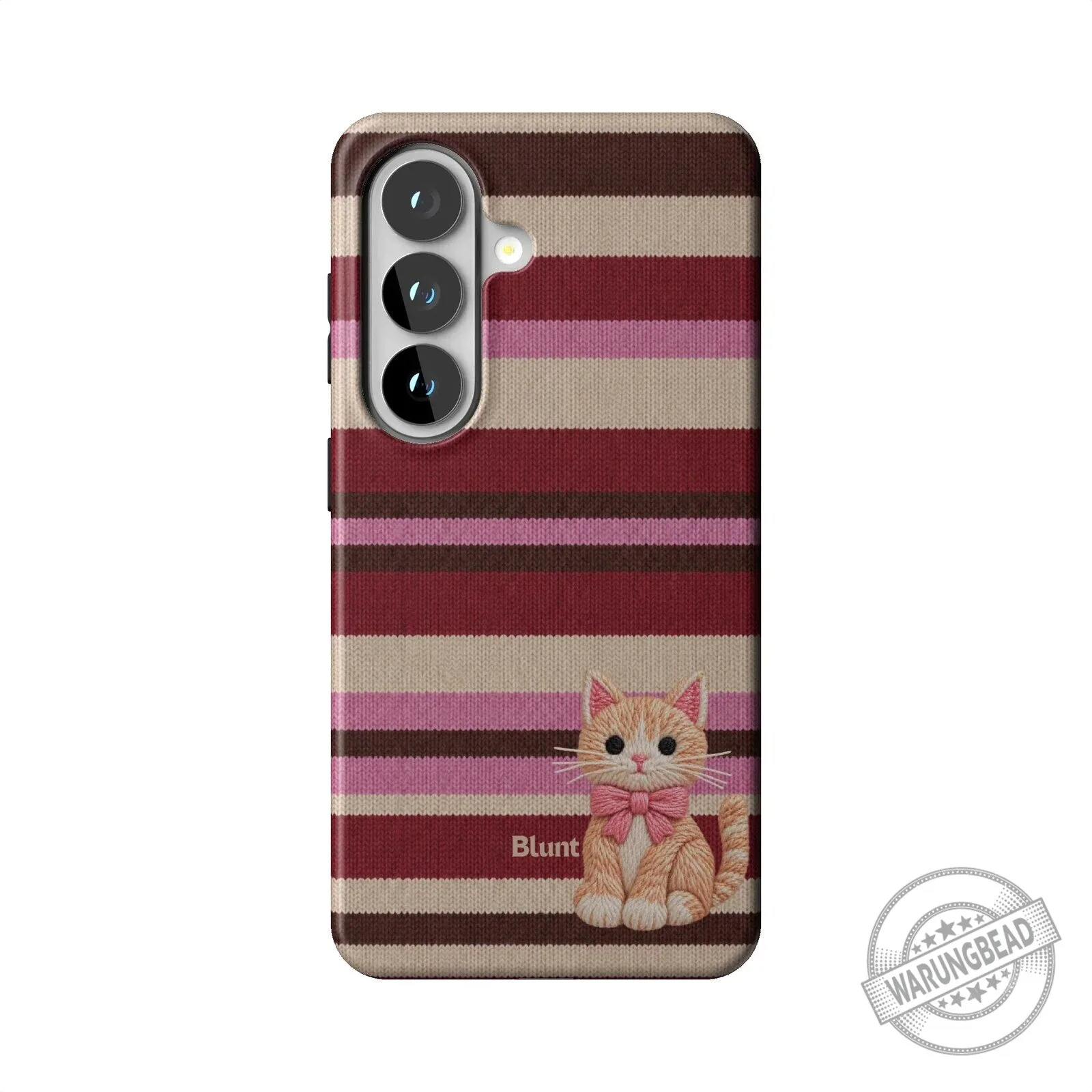 Cute Kitten Raspberry Kit Striped Samsung Galaxy Phone Case