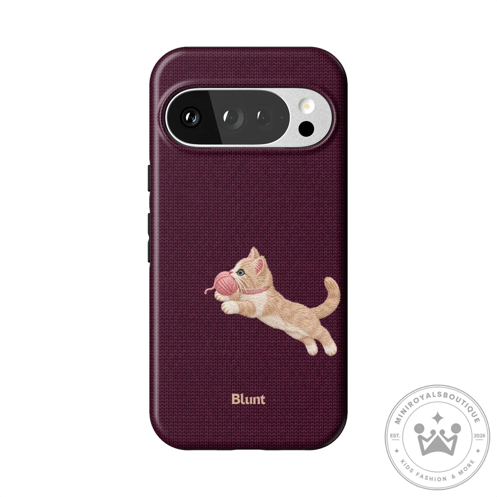 Cute Kitten Playing with Yarn Ball Plum Knit Pattern Phone Case 16 Cute Kitten Playing with Yarn Ball Plum Knit Pattern Phone Case
