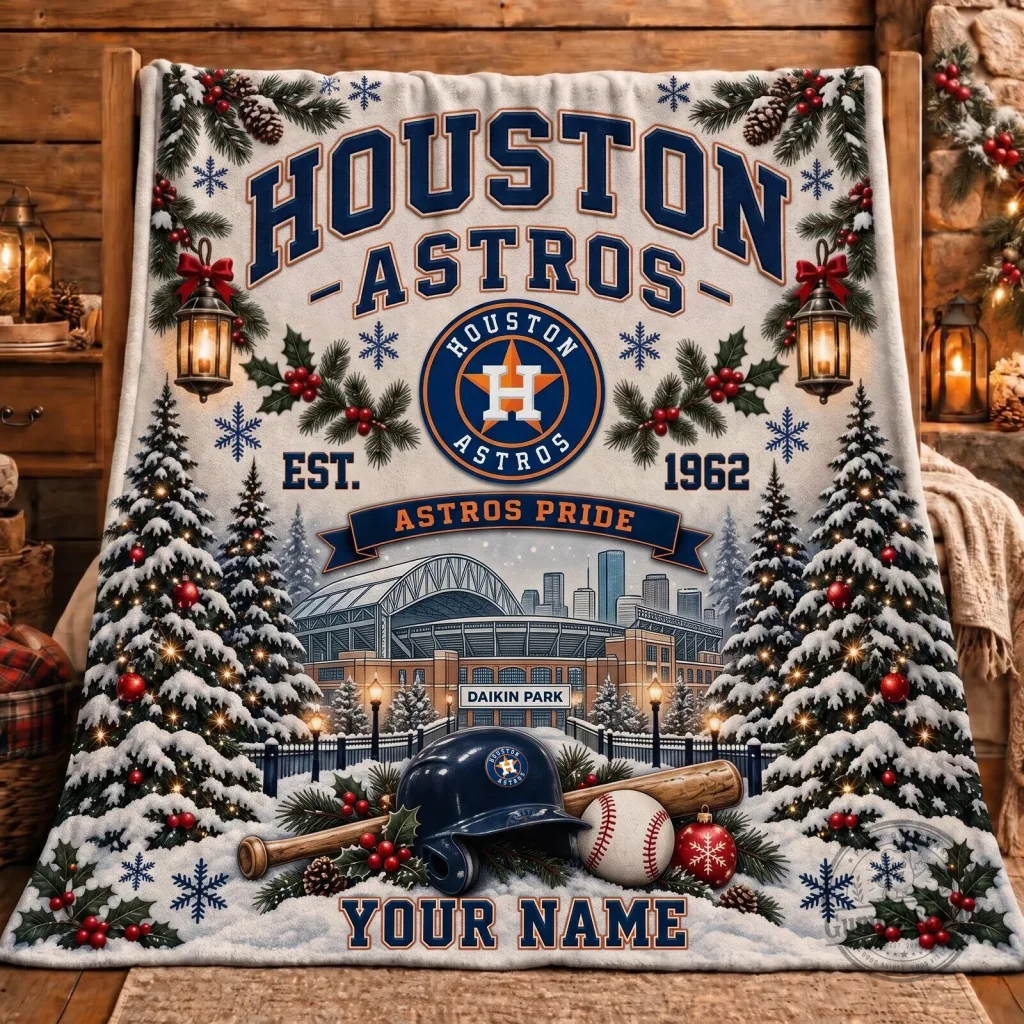 Houston Astros Baseball Team Christmas Holiday Winter Season Blanket Houston Astros Baseball Team Christmas Holiday Winter Season Blanket
