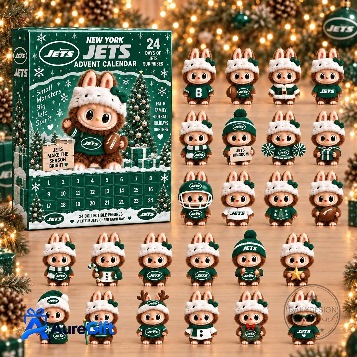 New York Jets Labubu Christmas Advent Calendar 24 Collectible Figures 2D 1 New York Jets Labubu Christmas Advent Calendar 24 Collectible Figures 2D
