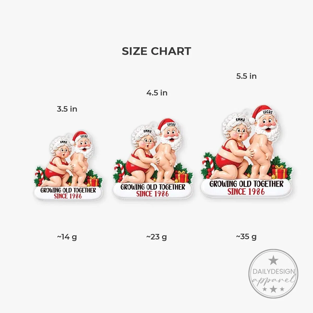 Personalized Naughty Santa Couple Christmas Tree Ornament 9 Personalized Naughty Santa Couple Christmas Tree Ornament