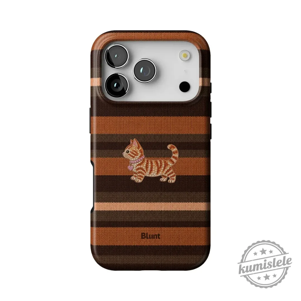 Cute Orange Tabby Cat Knit Pattern iPhone Case for Apple Smartphone Protection Cute Orange Tabby Cat Knit Pattern iPhone Case for Apple Smartphone Protection