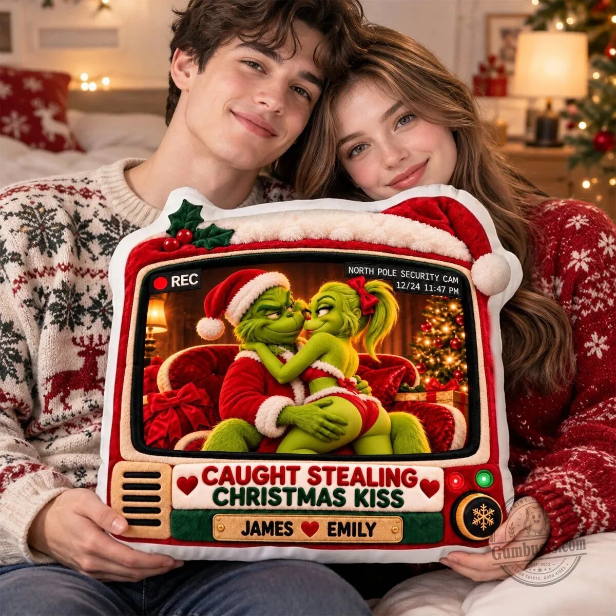 Grinch Caught Stealing Christmas Kiss Personalized Throw Pillow 5 Grinch Caught Stealing Christmas Kiss Personalized Throw Pillow