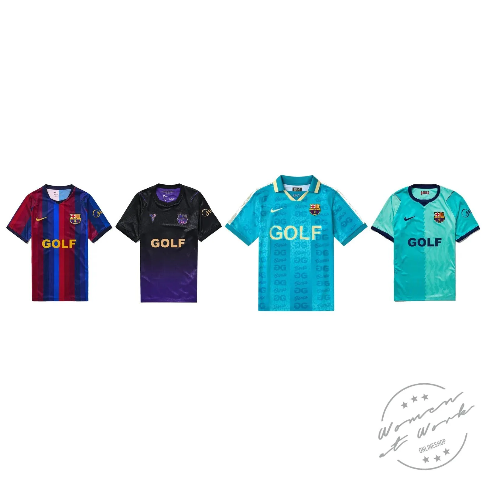 Barcelona Football Club Golf Home Away Third Teal Soccer Jersey