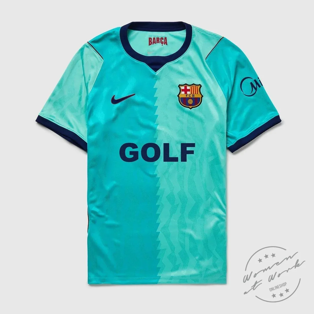 Barcelona Football Club Golf Home Away Third Teal Soccer Jersey 8 Barcelona Football Club Golf Home Away Third Teal Soccer Jersey