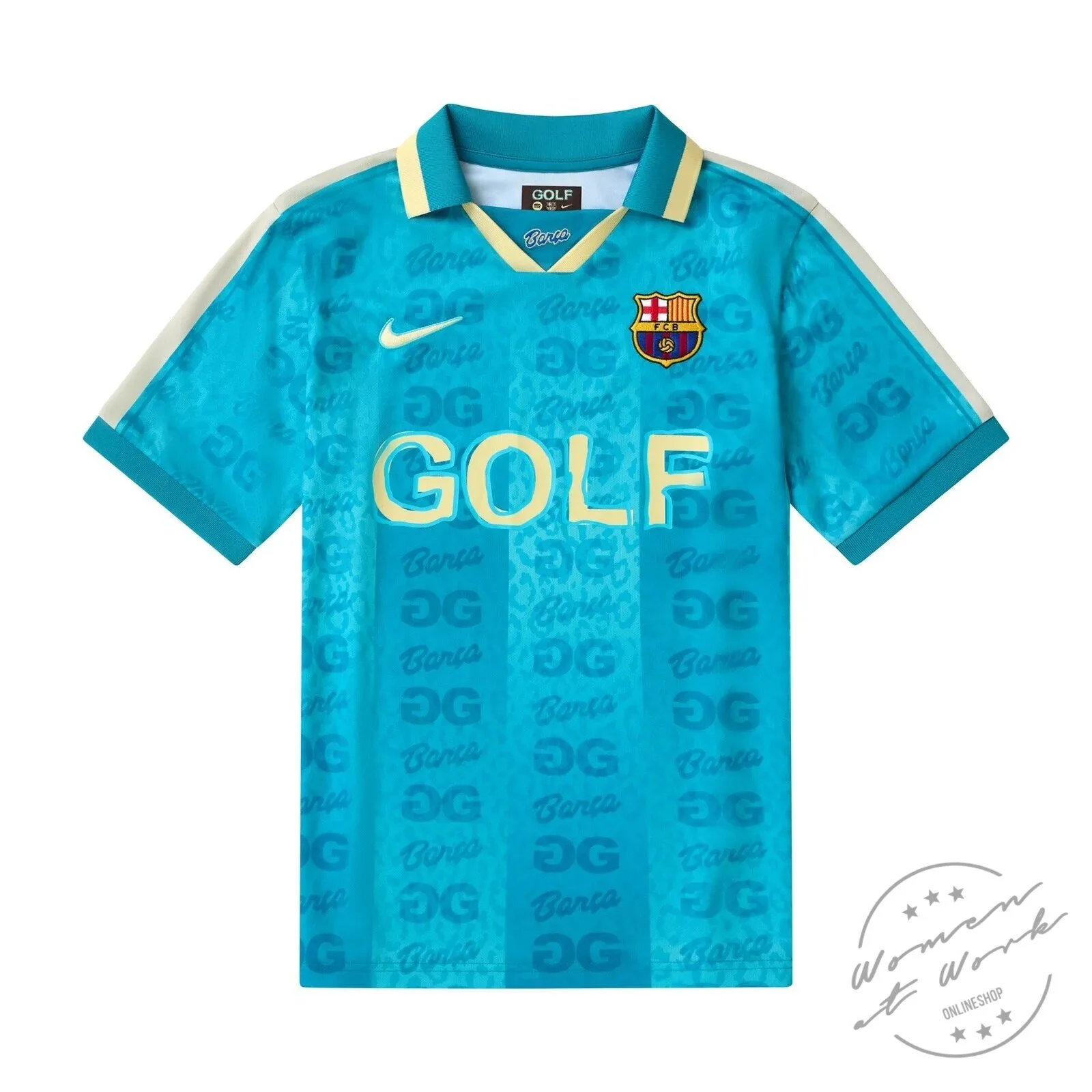 Barcelona Football Club Golf Home Away Third Teal Soccer Jersey 9 Barcelona Football Club Golf Home Away Third Teal Soccer Jersey