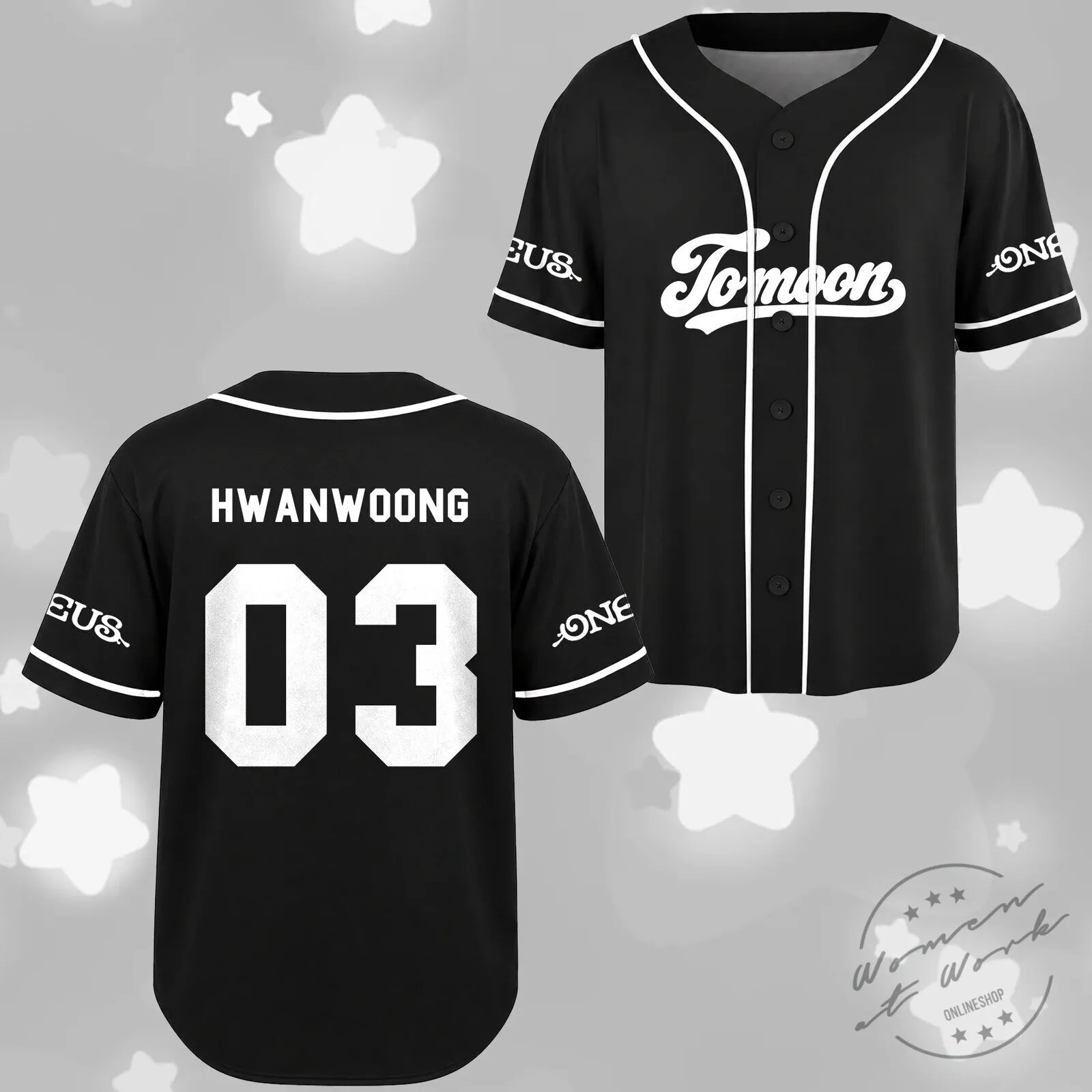 Oneus Tomoon Fandom Baseball Jersey K-Pop Group Concert Apparel 10 Oneus Tomoon Fandom Baseball Jersey K-Pop Group Concert Apparel