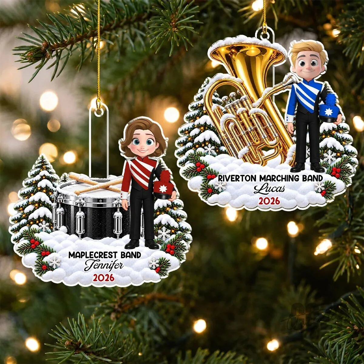 Personalized Marching Band Christmas Tree Ornament Custom Name Year