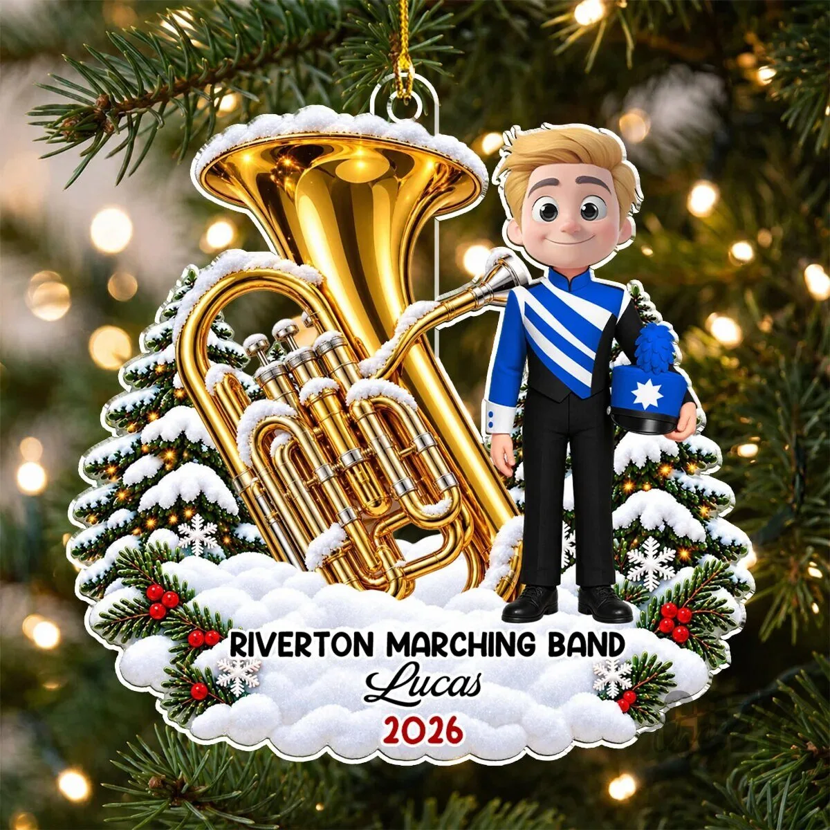 Personalized Marching Band Christmas Tree Ornament Custom Name Year 13 Personalized Marching Band Christmas Tree Ornament Custom Name Year