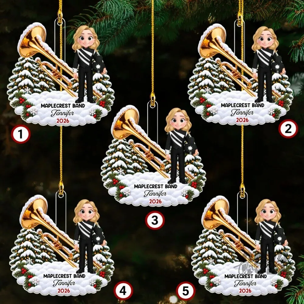 Personalized Marching Band Christmas Tree Ornament Custom Name Year 22 Personalized Marching Band Christmas Tree Ornament Custom Name Year