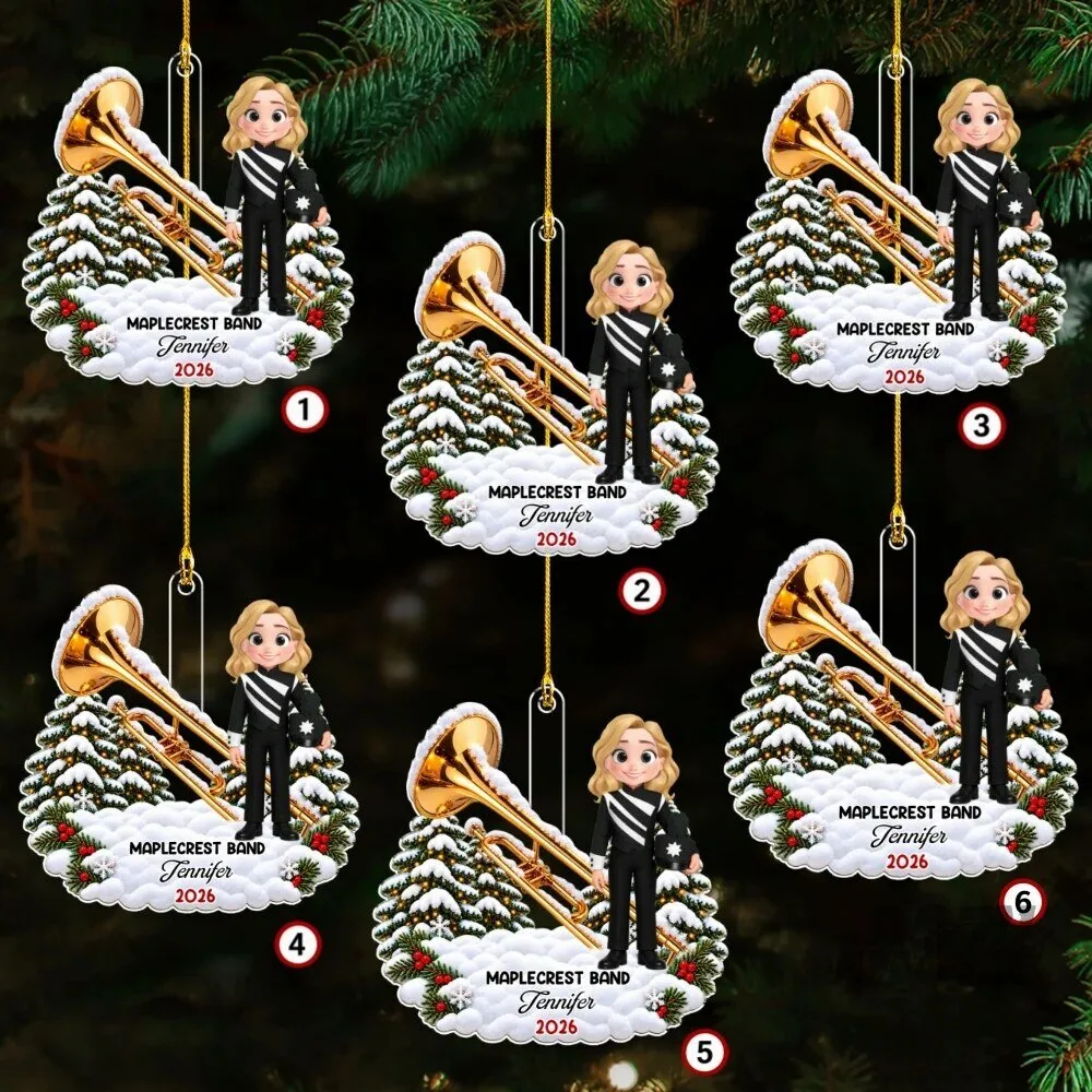 Personalized Marching Band Christmas Tree Ornament Custom Name Year 23 Personalized Marching Band Christmas Tree Ornament Custom Name Year