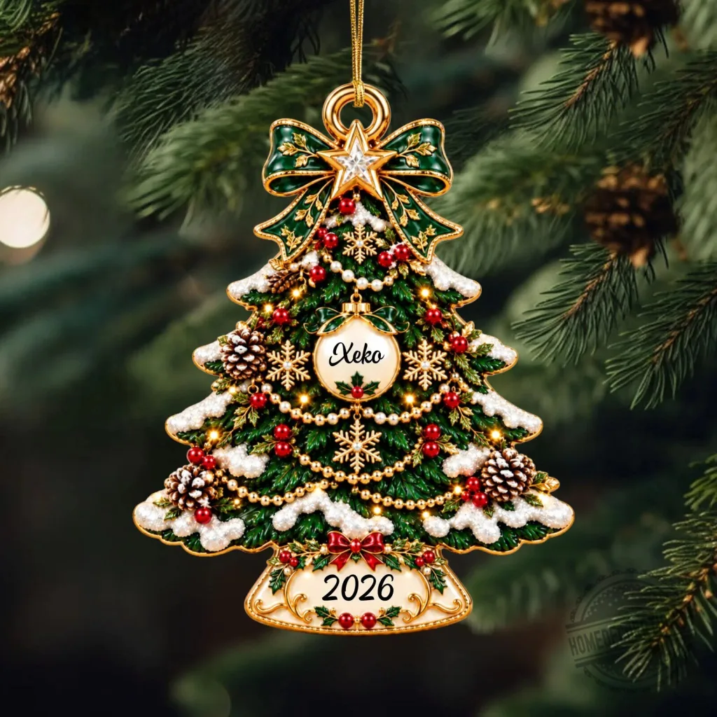 I'd Rather Stay At HOGWARTS This Christmas Glitter Globe 26 Personalized Christmas Tree Ornament with Name and Year - Custom Holiday Decoration