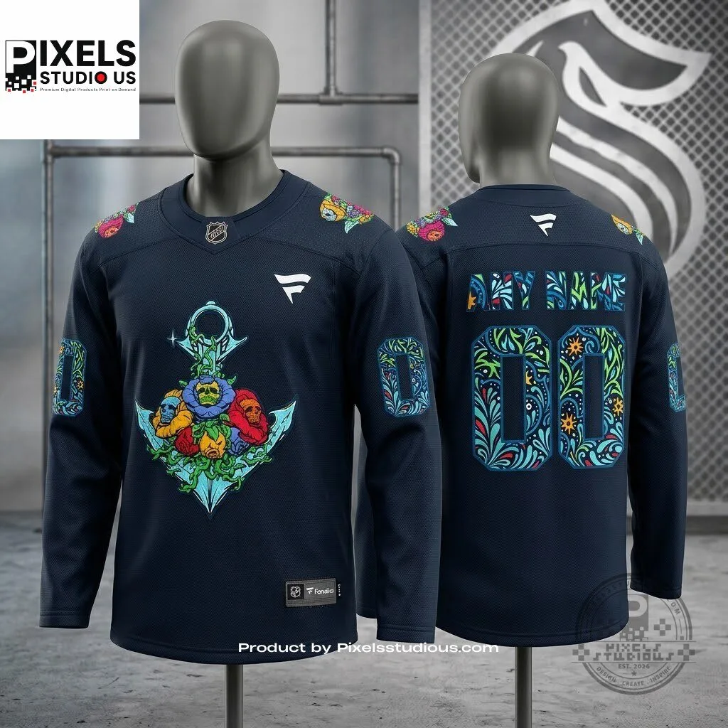 Seattle Kraken Hispanic Heritage Night Hockey Jersey 8 Seattle Kraken Hispanic Heritage Night Hockey Jersey 3D shirt or sports jersey with all-over print design