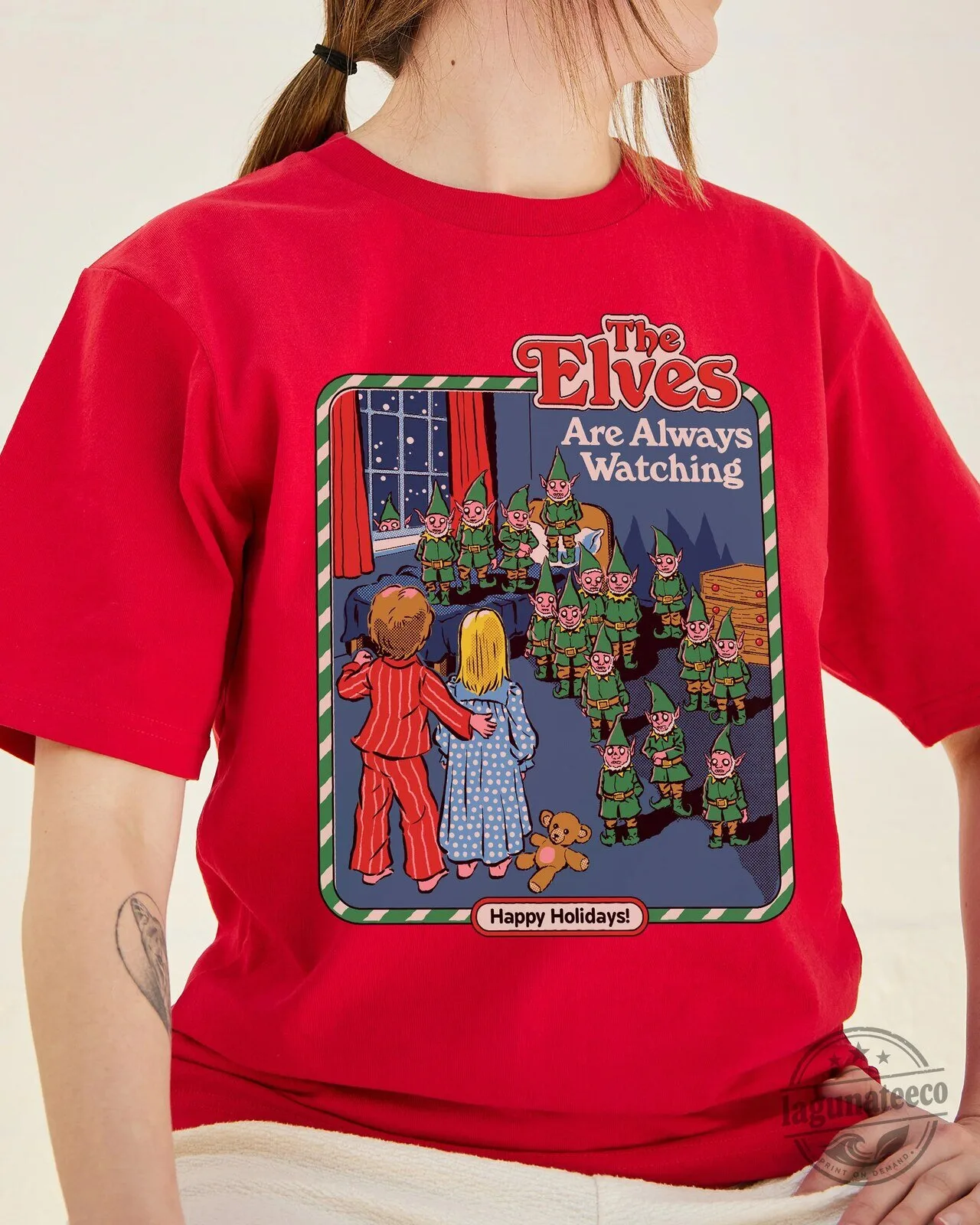The Elves Are Always Watching Funny Christmas Holiday T-Shirt 6 The Elves Are Always Watching Funny Christmas Holiday T-Shirt