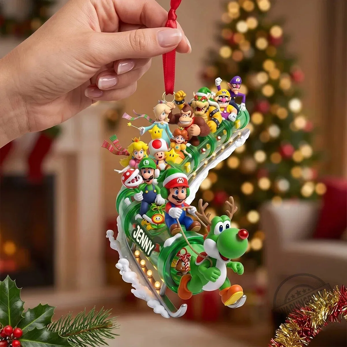 Super Mario Brothers Sleigh Ride Christmas Tree Holiday Ornament 4 Super Mario Brothers Sleigh Ride Christmas Tree Holiday Ornament