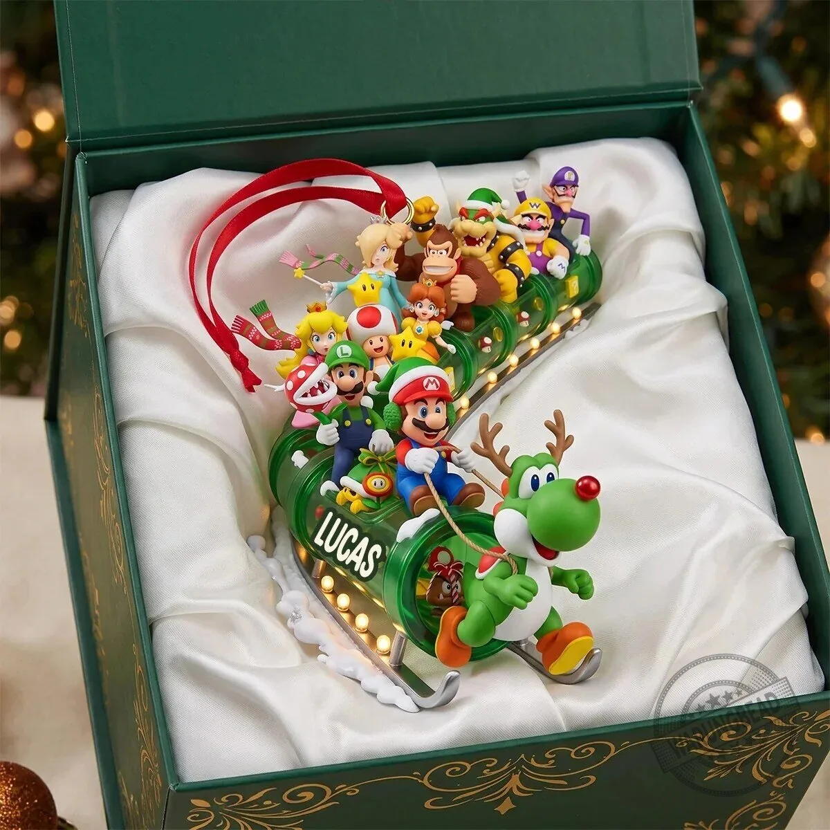 Super Mario Brothers Sleigh Ride Christmas Tree Holiday Ornament 5 Super Mario Brothers Sleigh Ride Christmas Tree Holiday Ornament
