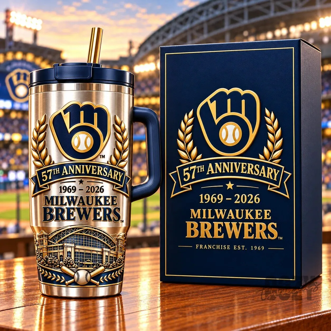 Milwaukee Brewers 57th Anniversary Stainless Steel Tumbler