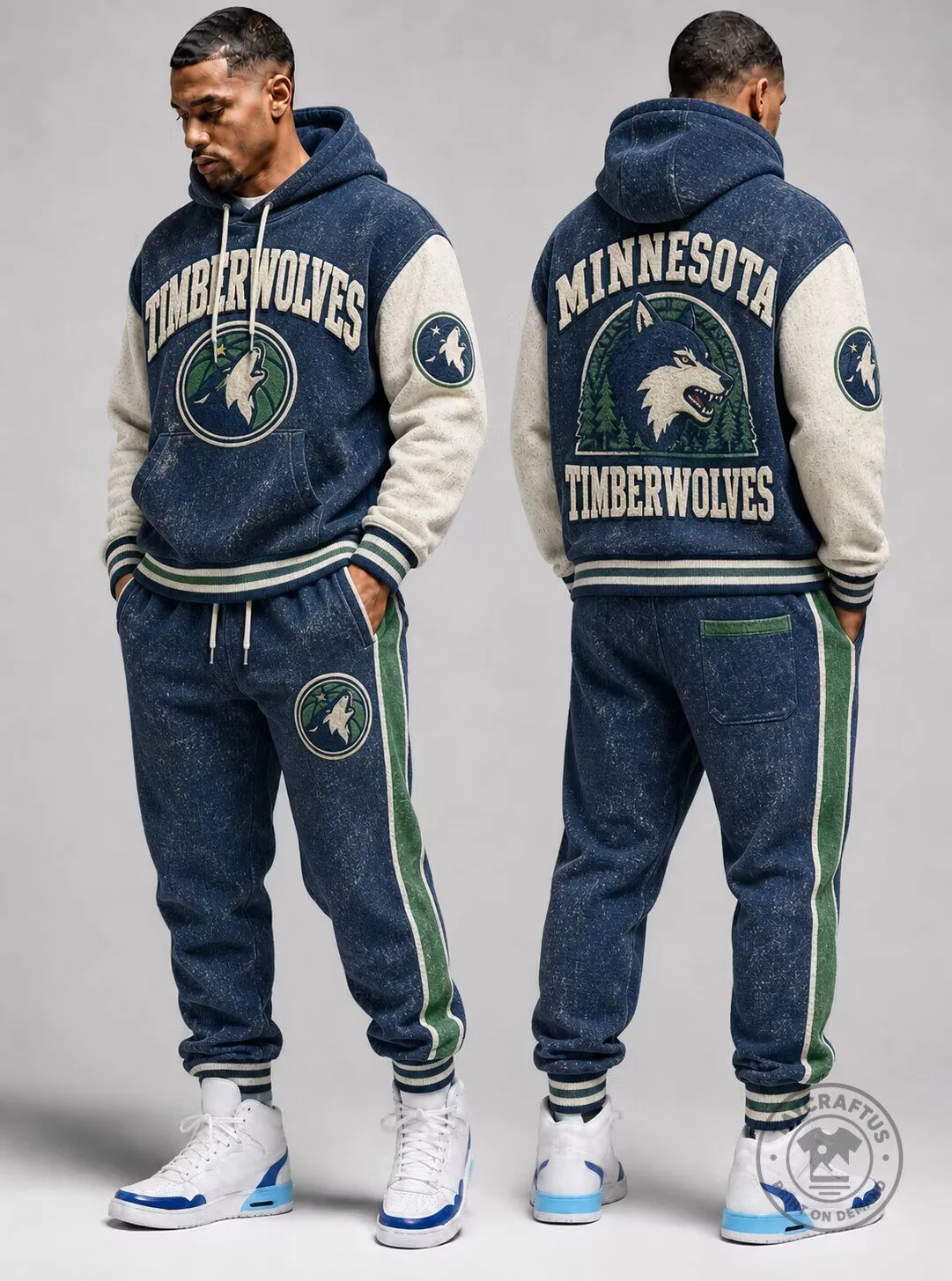 Minnesota Timberwolves Varsity Style Hoodie and Sweatpants Set