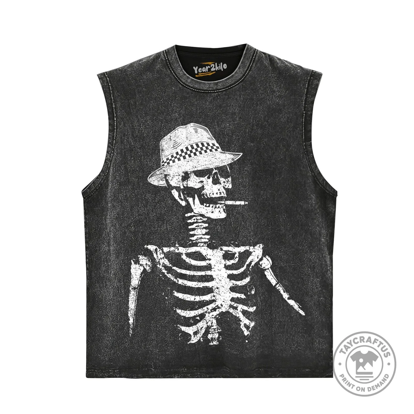 Horrible Skull Skeleton Smoking Cigarette with Hat Graphic Black T-Shirt 9 Horrible Skull Skeleton Smoking Cigarette with Hat Graphic Black T-Shirt