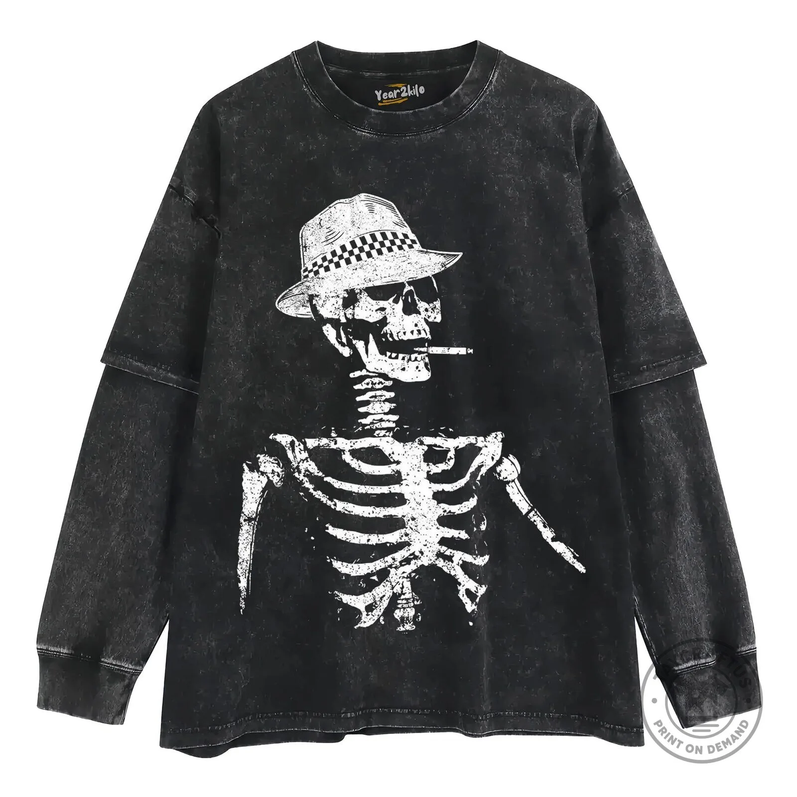 Horrible Skull Skeleton Smoking Cigarette with Hat Graphic Black T-Shirt 10 Horrible Skull Skeleton Smoking Cigarette with Hat Graphic Black T-Shirt
