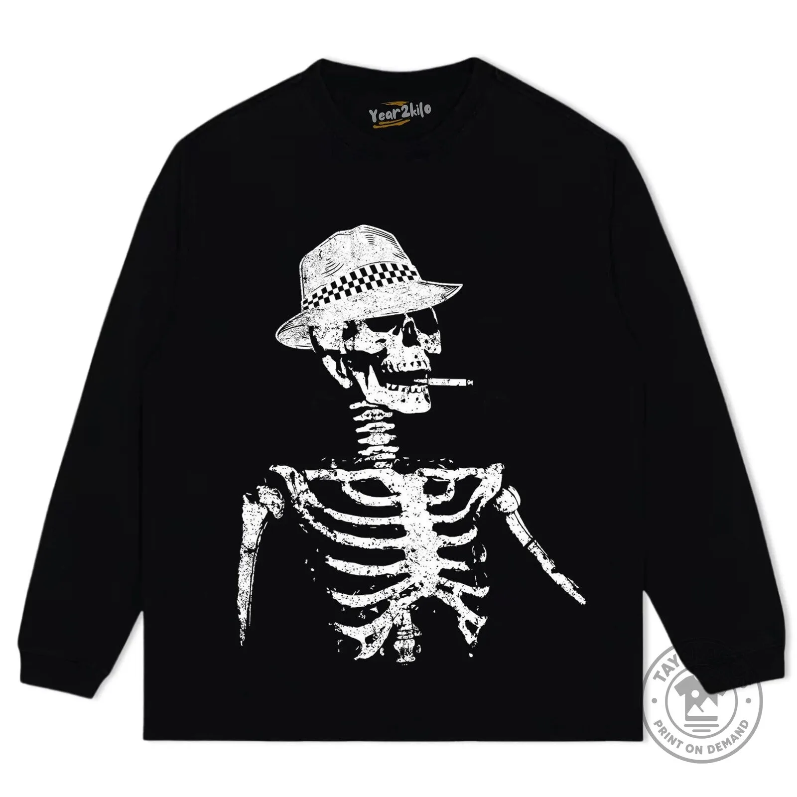 Horrible Skull Skeleton Smoking Cigarette with Hat Graphic Black T-Shirt 11 Horrible Skull Skeleton Smoking Cigarette with Hat Graphic Black T-Shirt
