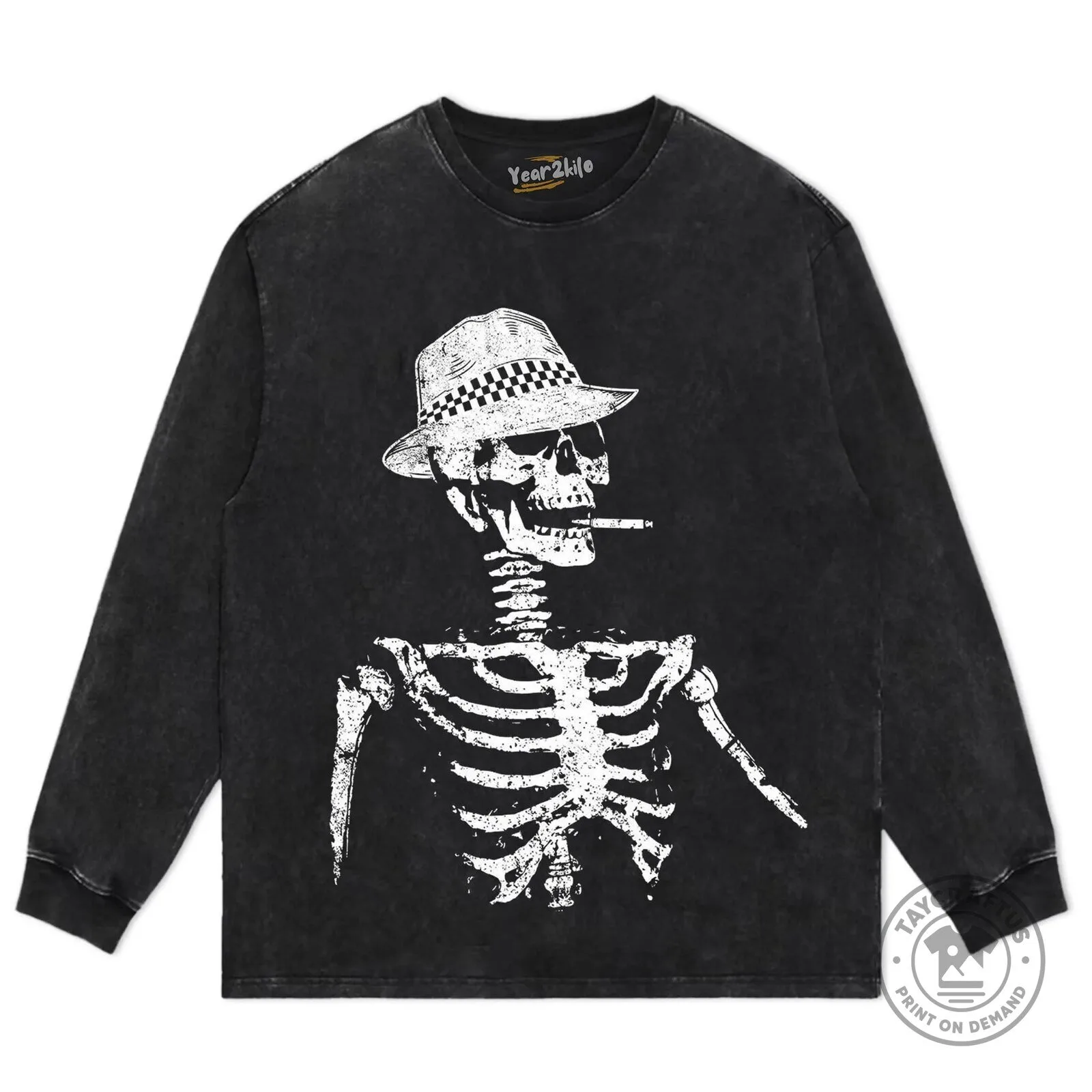 Horrible Skull Skeleton Smoking Cigarette with Hat Graphic Black T-Shirt 12 Horrible Skull Skeleton Smoking Cigarette with Hat Graphic Black T-Shirt