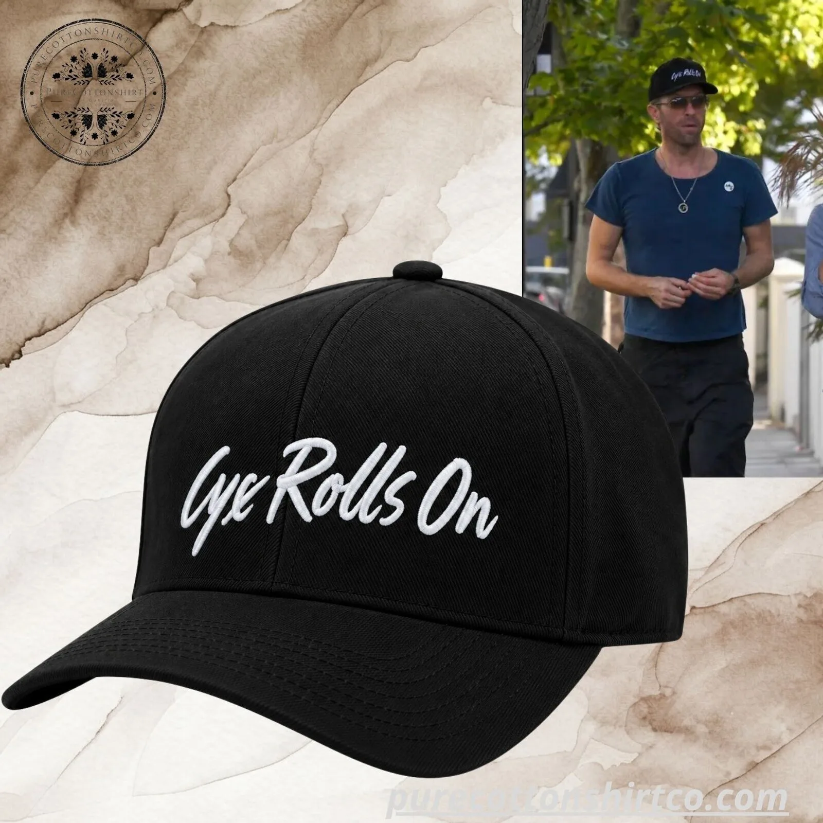 Chris Martin Life Rolls On Embroidered Baseball Cap