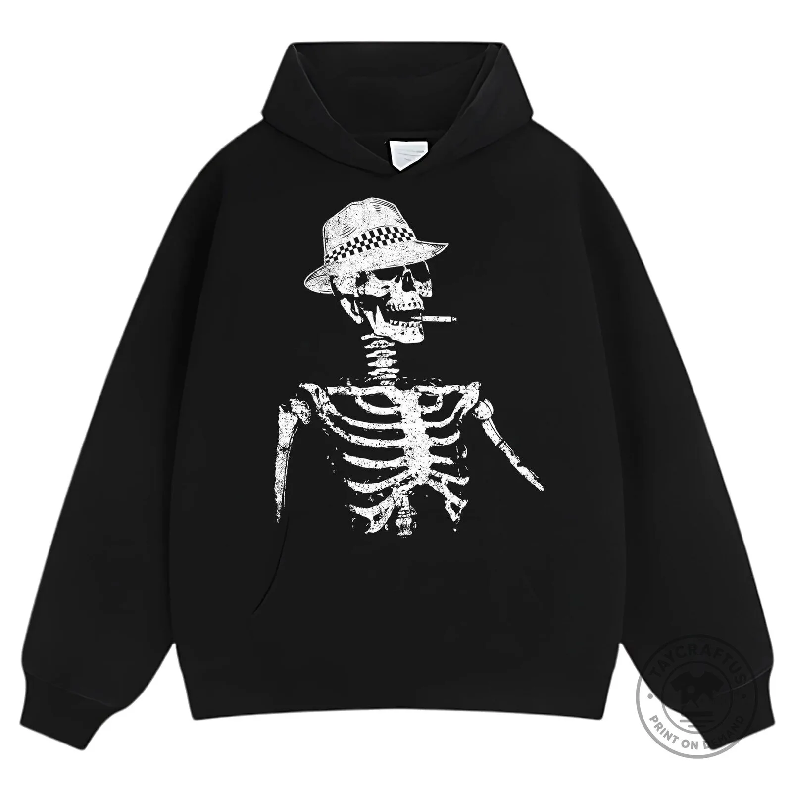 Horrible Skull Skeleton Smoking Cigarette with Hat Graphic Black T-Shirt 13 Horrible Skull Skeleton Smoking Cigarette with Hat Graphic Black T-Shirt