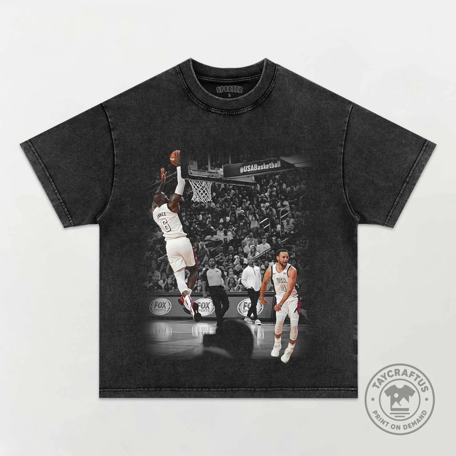 LeBron James and Stephen Curry USA Basketball Black and White T-Shirt 5 LeBron James and Stephen Curry USA Basketball Black and White T-Shirt