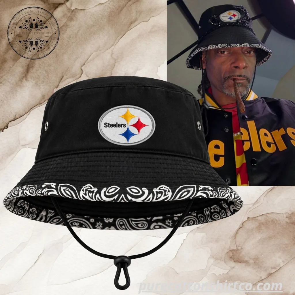 Snoop Dogg Pittsburgh Steelers Bandana Brim Bucket Hat Snoop Dogg Pittsburgh Steelers Bandana Brim Bucket Hat
