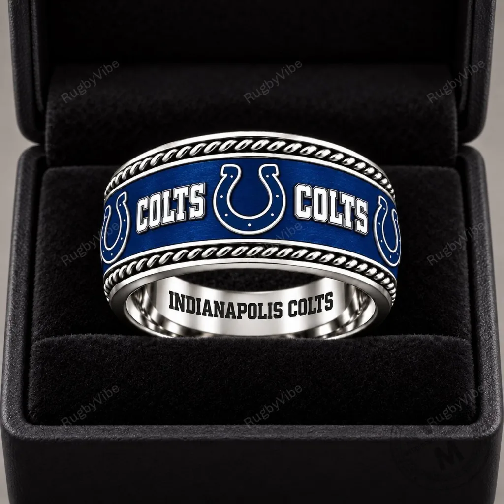 Indianapolis Colts Blue and Silver Team Logo Sports Fan Ring Indianapolis Colts Blue and Silver Team Logo Sports Fan Ring