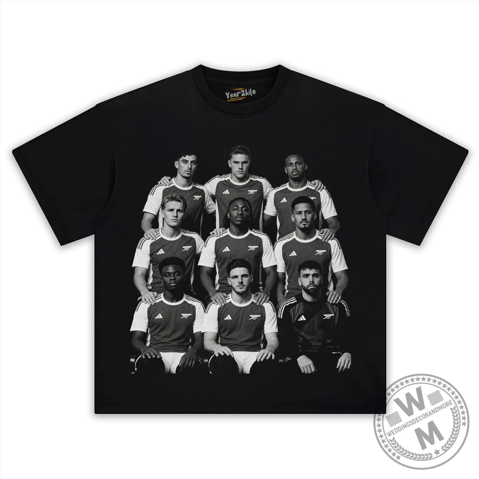 Arsenal Football Club Team Photo Black Short Sleeve T-Shirt 6 Arsenal Football Club Team Photo Black Short Sleeve T-Shirt