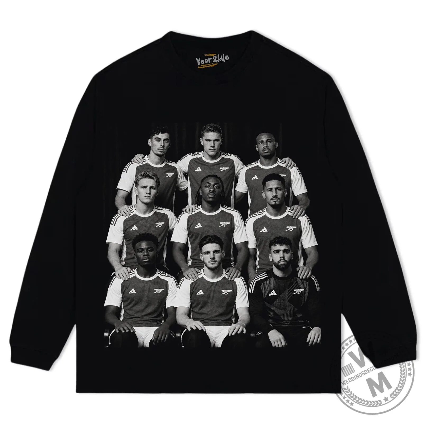 Arsenal Football Club Team Photo Black Short Sleeve T-Shirt 9 Arsenal Football Club Team Photo Black Short Sleeve T-Shirt