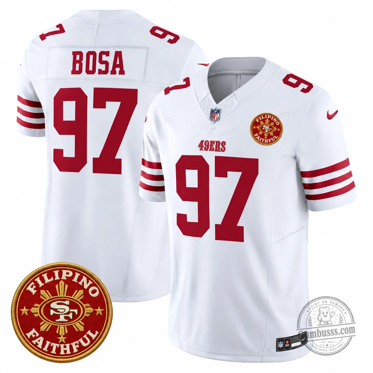 San Francisco 49ers White Football Jersey featuring Brock Purdy for Filipino Faithful Heritage 14 San Francisco 49ers White Football Jersey featuring Brock Purdy for Filipino Faithful Heritage