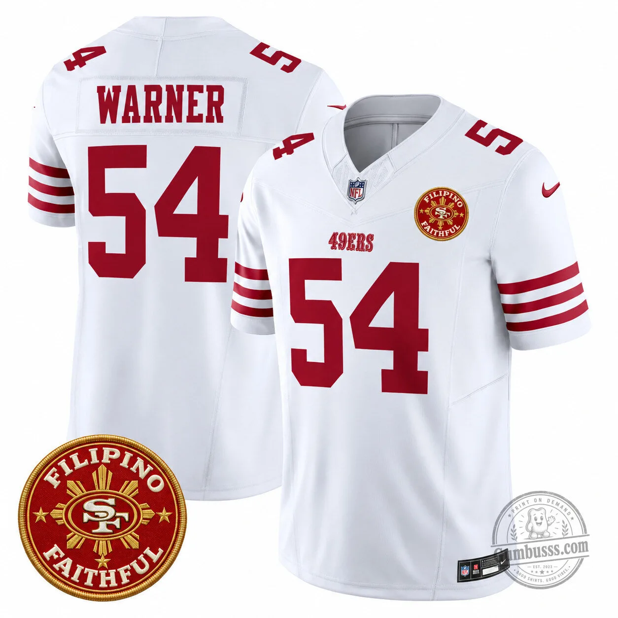 San Francisco 49ers White Football Jersey featuring Brock Purdy for Filipino Faithful Heritage 15 San Francisco 49ers White Football Jersey featuring Brock Purdy for Filipino Faithful Heritage