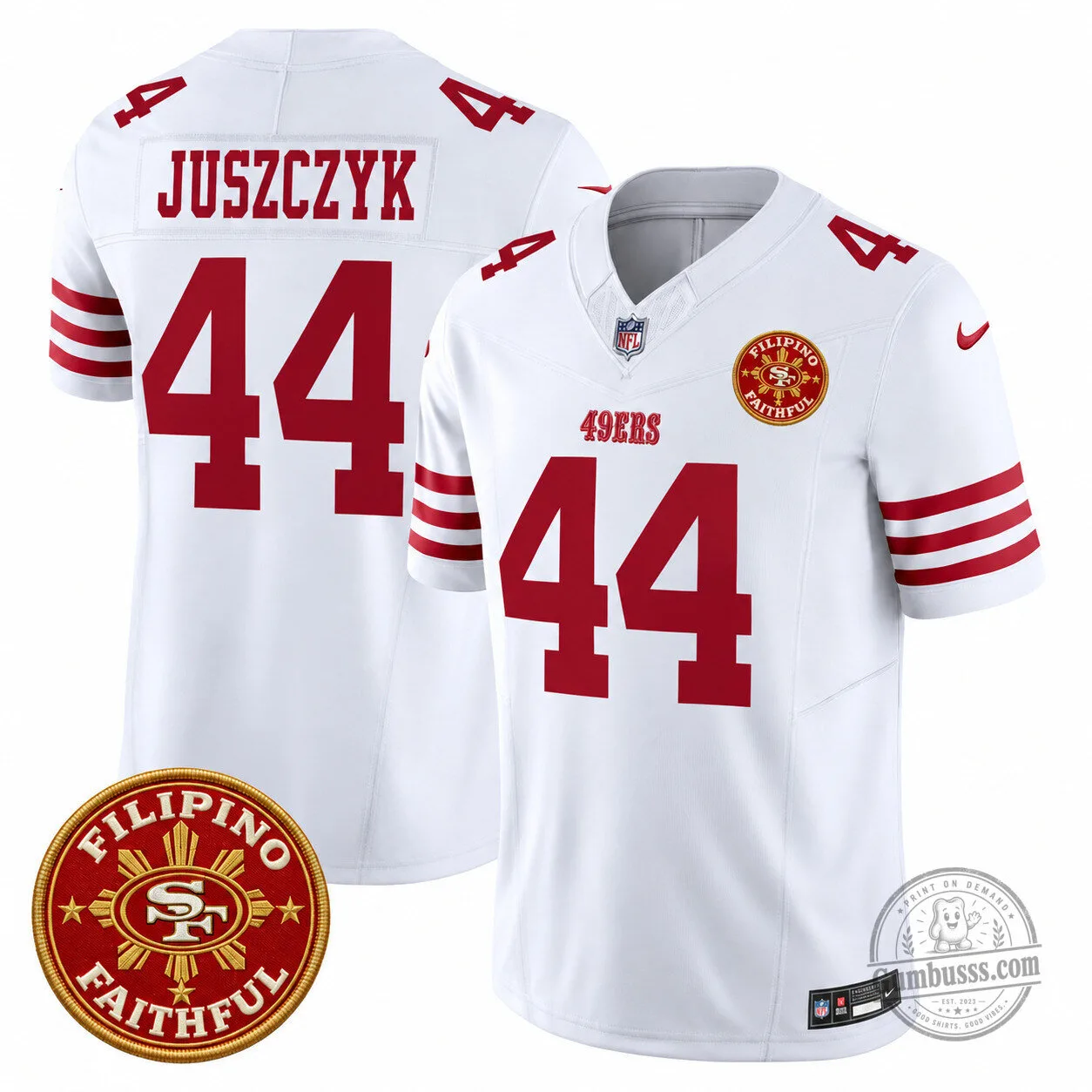 San Francisco 49ers White Football Jersey featuring Brock Purdy for Filipino Faithful Heritage 17 San Francisco 49ers White Football Jersey featuring Brock Purdy for Filipino Faithful Heritage