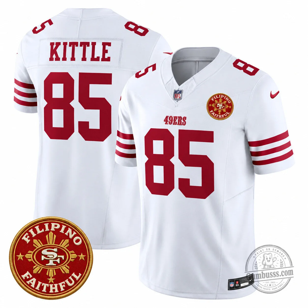 San Francisco 49ers White Football Jersey featuring Brock Purdy for Filipino Faithful Heritage 18 San Francisco 49ers White Football Jersey featuring Brock Purdy for Filipino Faithful Heritage