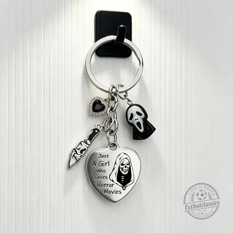 Horror Movies Scream Ghostface Knife Charm Keychain for Women 9 Horror Movies Scream Ghostface Knife Charm Keychain for Women