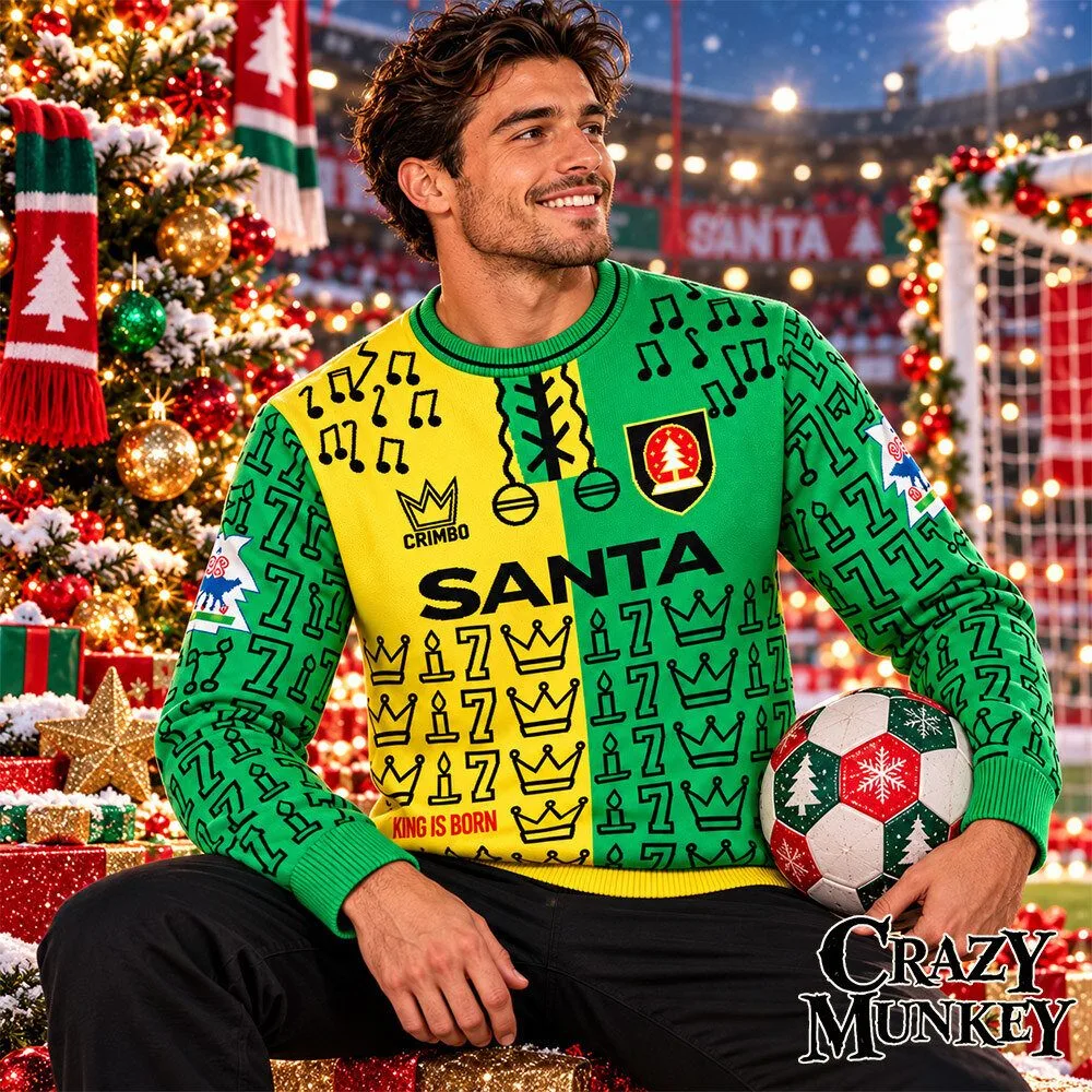 Manchester United Cantona 7 Santa Christmas Sweater | Apparel