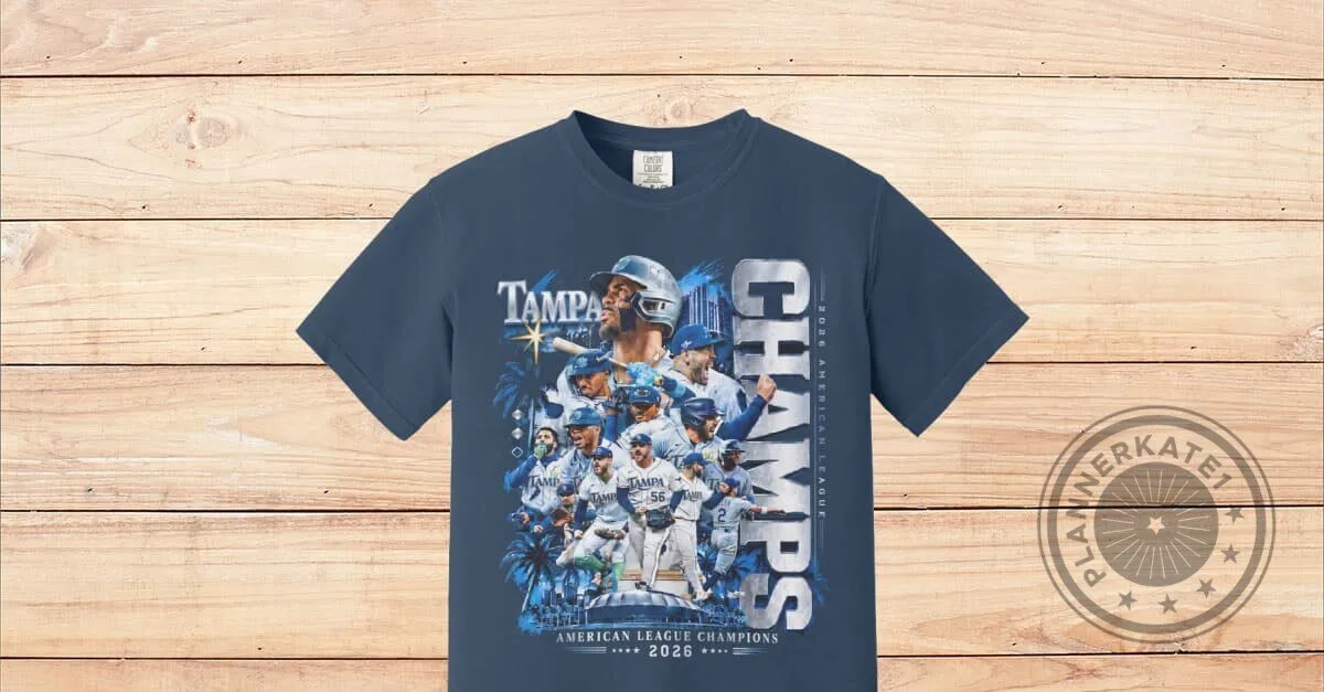 2026 American League Champions Celebration Tee for Tampa Bay Rays Fans