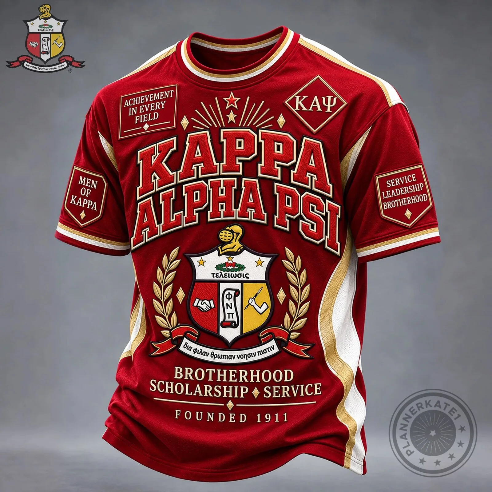 Kappa Alpha Psi Fraternity Brotherhood Scholarship Service Red T-Shirt 4 Kappa Alpha Psi Fraternity Brotherhood Scholarship Service Red T-Shirt