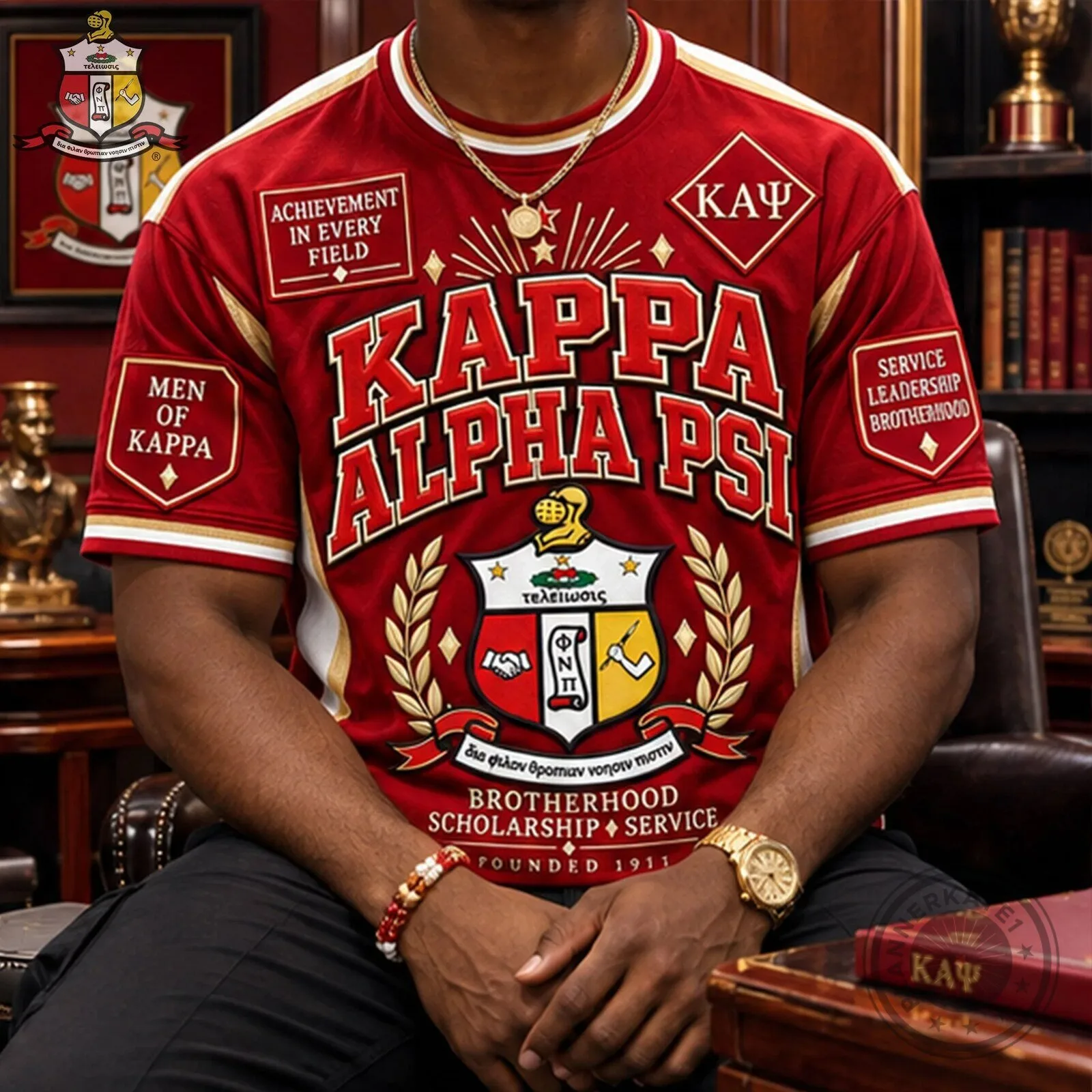 Kappa Alpha Psi Fraternity Brotherhood Scholarship Service Red T-Shirt 6 Kappa Alpha Psi Fraternity Brotherhood Scholarship Service Red T-Shirt