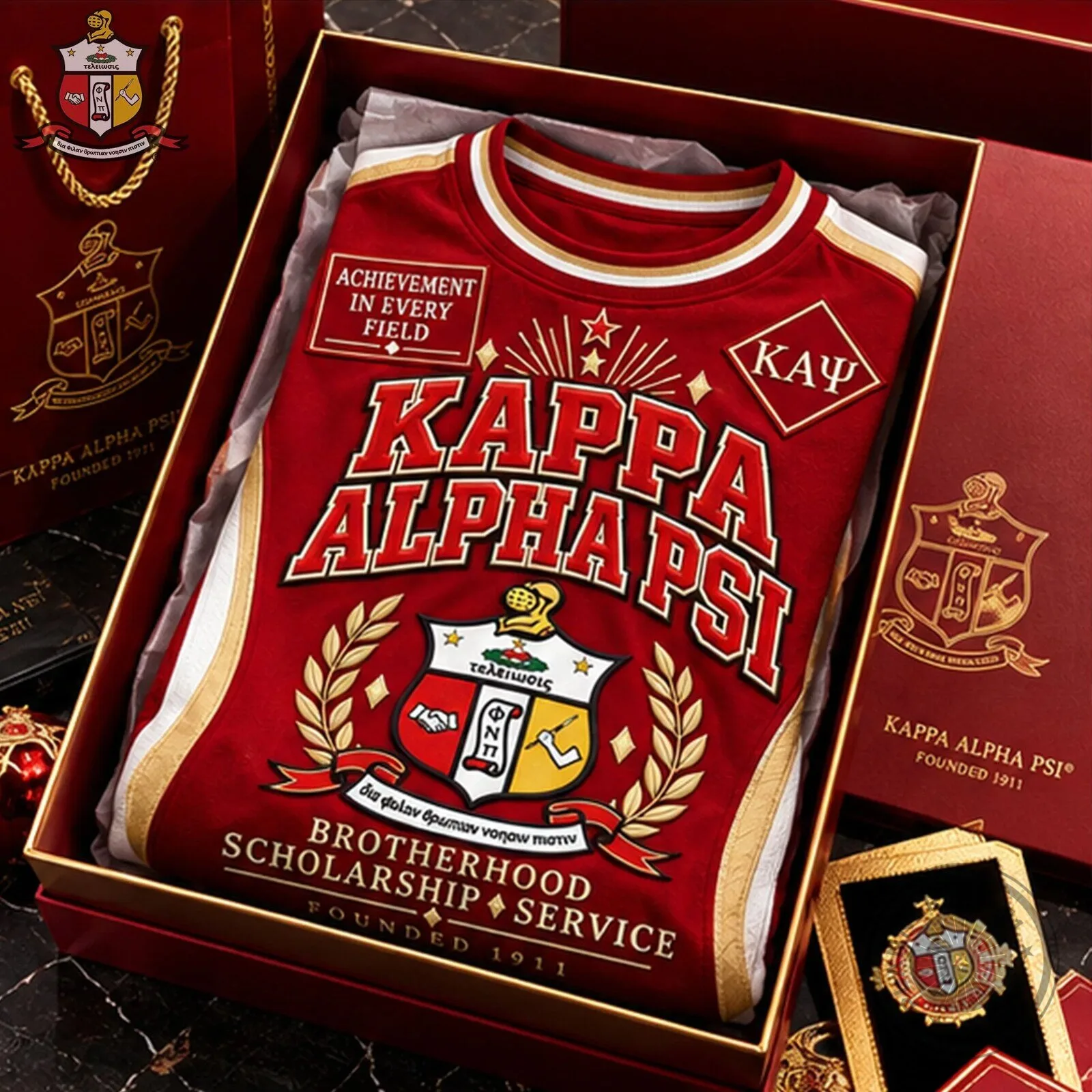 Kappa Alpha Psi Fraternity Brotherhood Scholarship Service Red T-Shirt 7 Kappa Alpha Psi Fraternity Brotherhood Scholarship Service Red T-Shirt