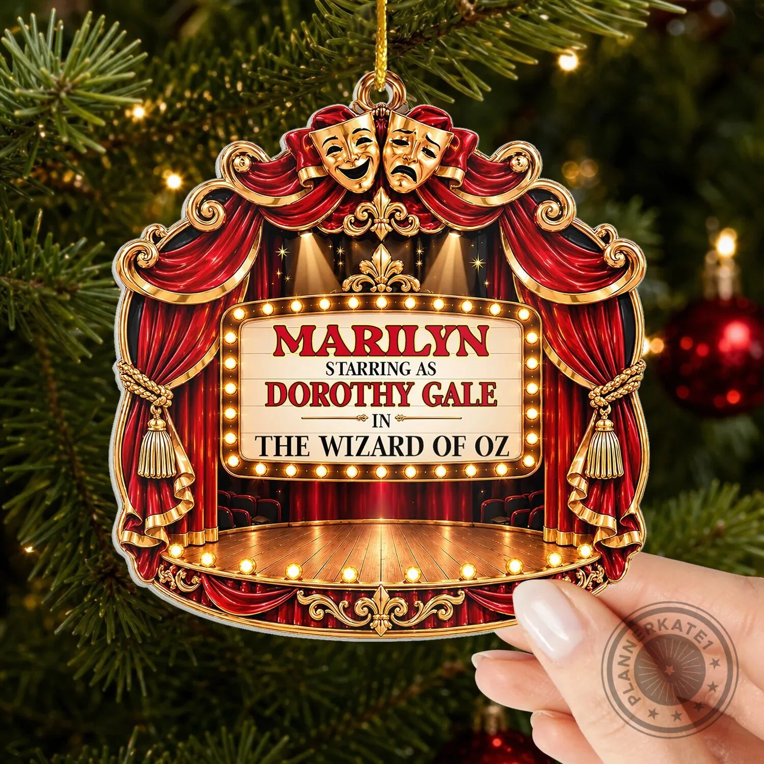 The Wizard of Oz Personalized Theater Marquee Christmas Tree Ornament