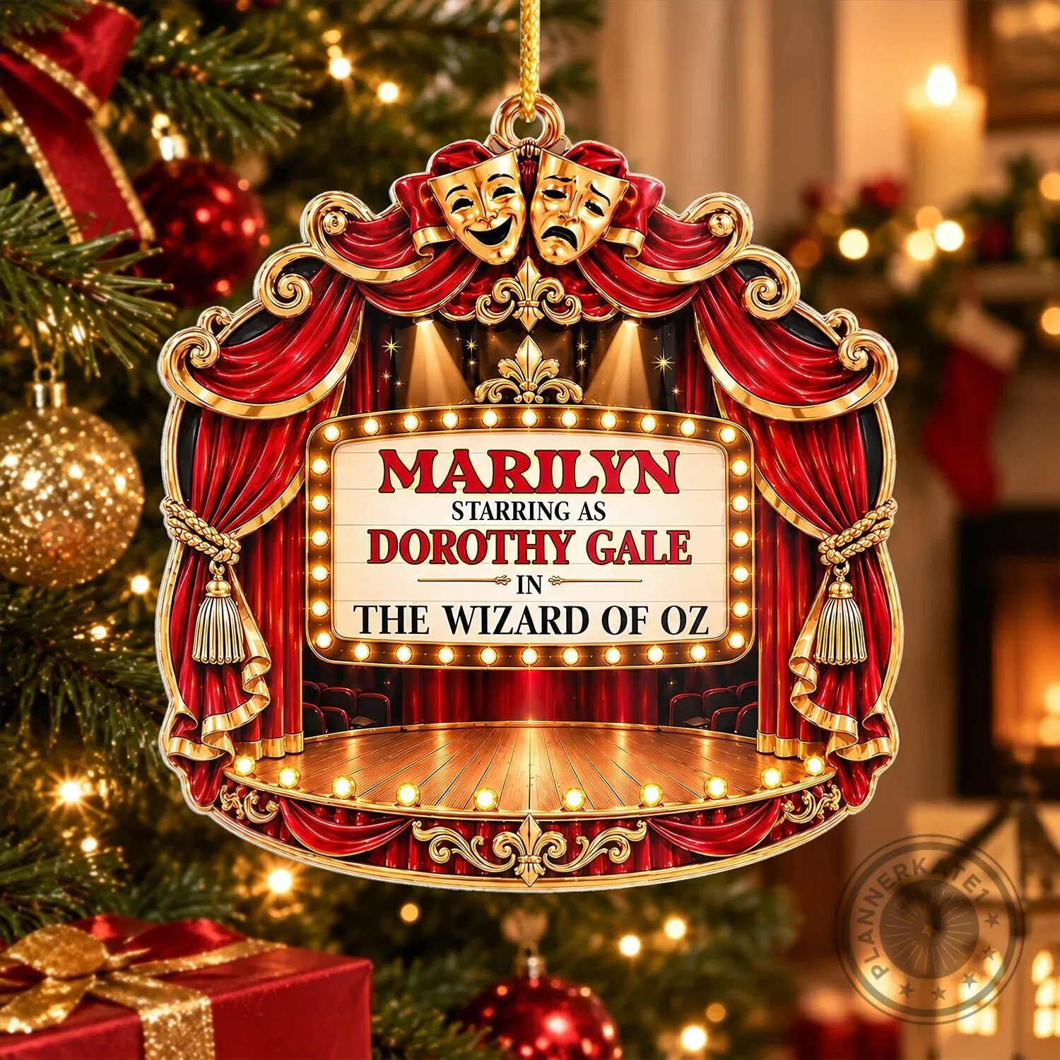 The Wizard of Oz Personalized Theater Marquee Christmas Tree Ornament 6 The Wizard of Oz Personalized Theater Marquee Christmas Tree Ornament