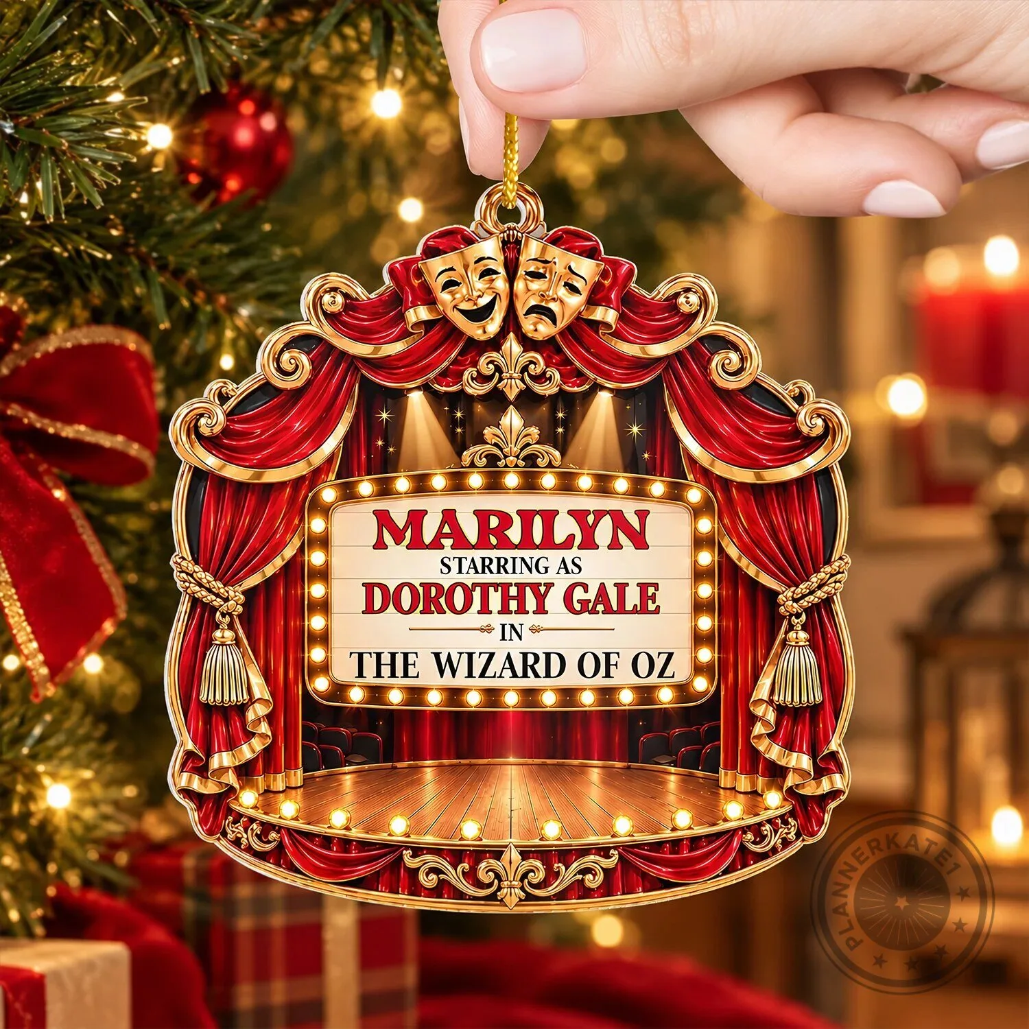 The Wizard of Oz Personalized Theater Marquee Christmas Tree Ornament 7 The Wizard of Oz Personalized Theater Marquee Christmas Tree Ornament